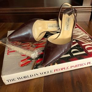 Jimmy Choo Erin leather slingback pumps